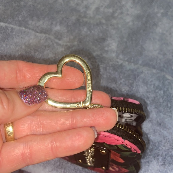 Nwot Juicy Couture Cute Heart Small Wallet coin purse Floral - Picture 3 of 9